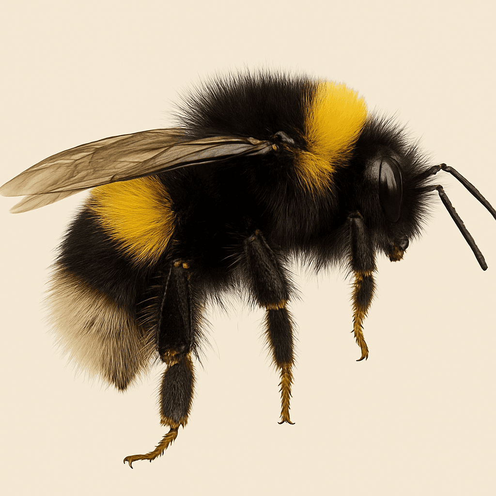 Planche d'identification d'un bourdon de profil sur fond neutre